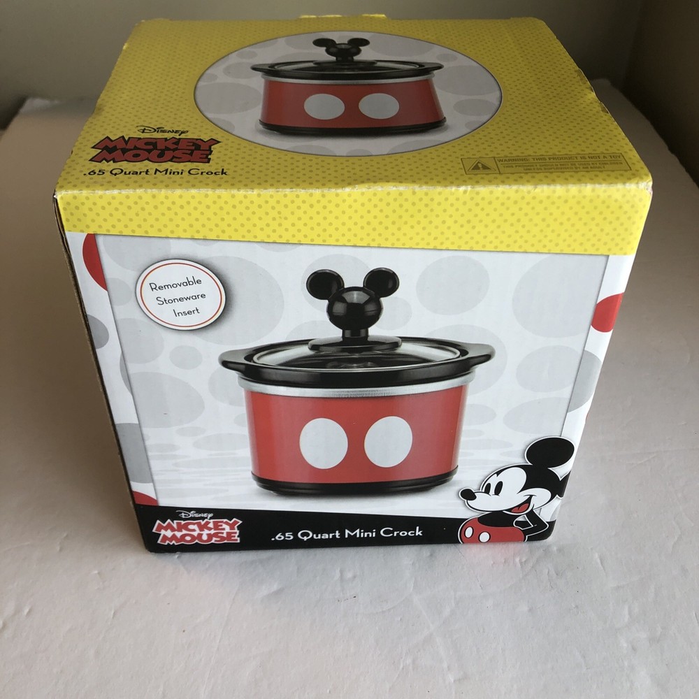 Disney Mickey Mouse Mini Crock Pot Red Black Removable Insert Kitchen Appliance