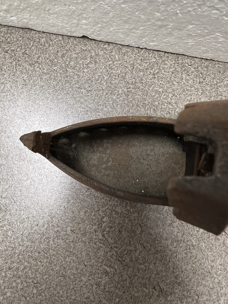 Vintage Mini 4.5” Cast Iron Coal Fired Clothes Press Iron-Decorative