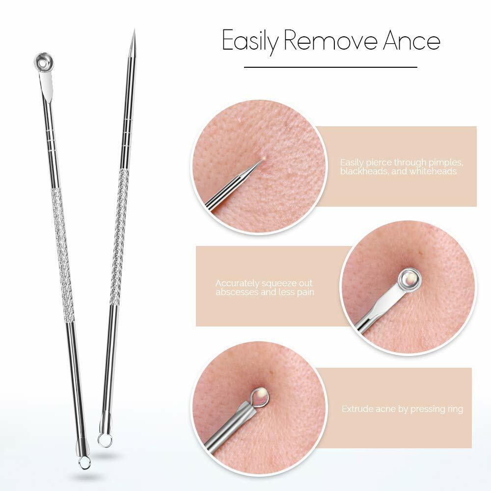 Face Cleansing Acne Beauty Tool Kit Blackhead Extractor 9 Pack