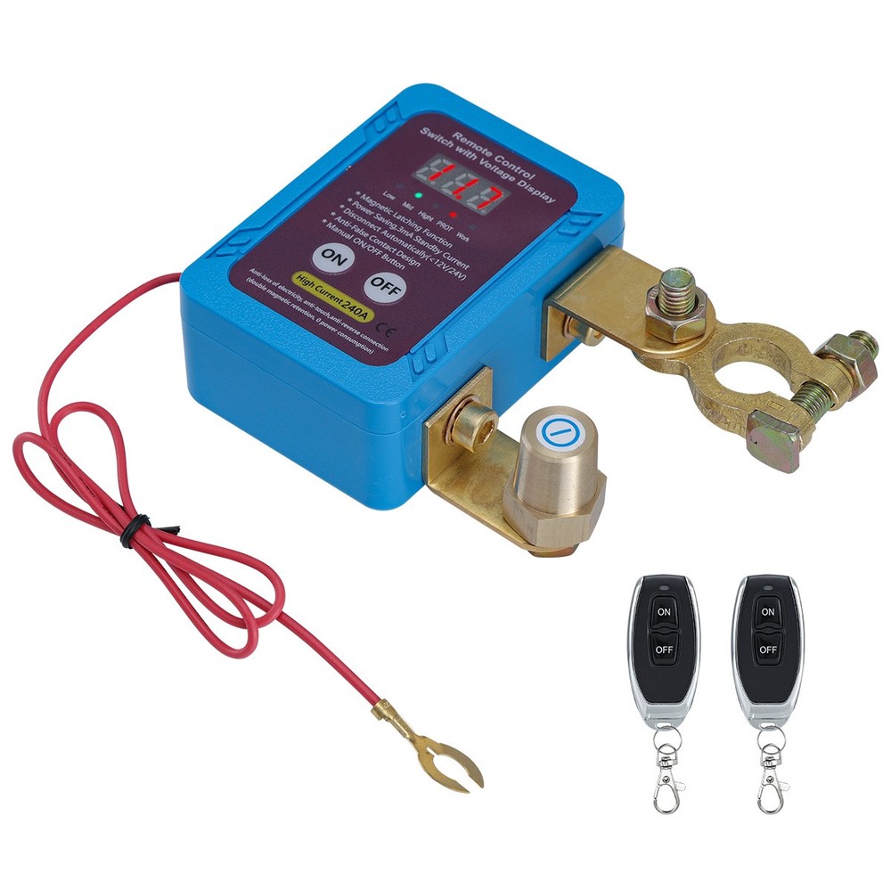 Remote Battery Disconnect Switch 12V240A Voltage Kill Switch w/ Digital Display