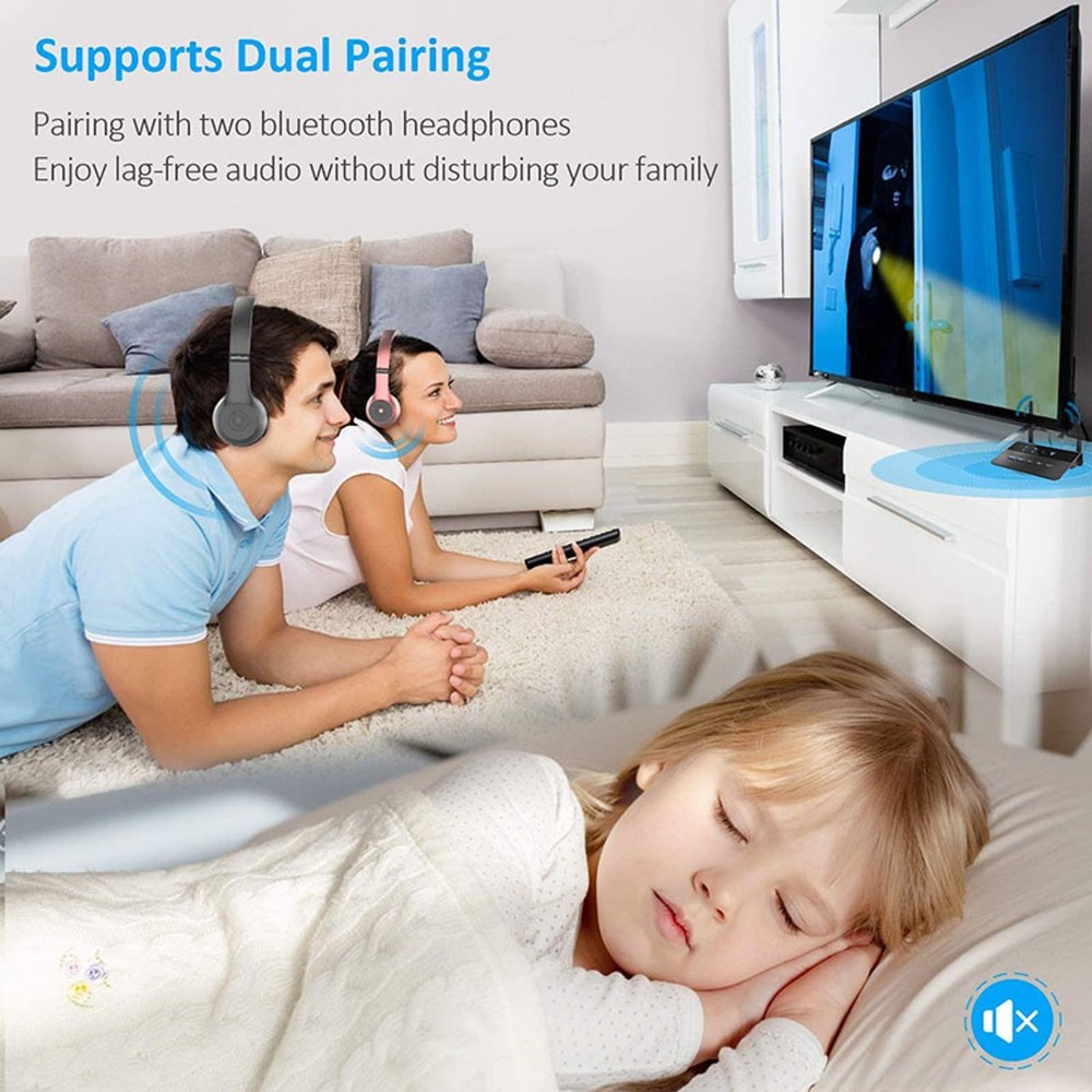 Wireless Bluetooth RCA Transmitter Receiver Audio Adapter 3.5mm AUX Jack TV PC