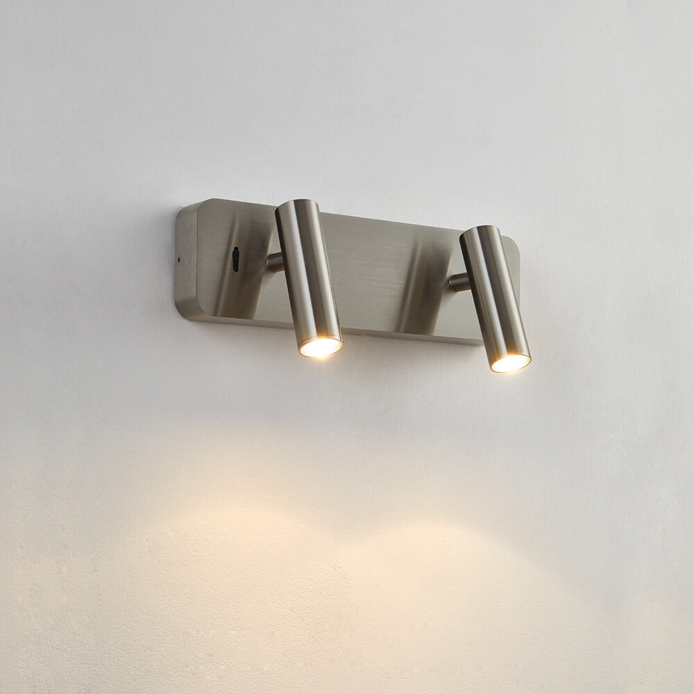 COB LED Reading Wall Lamp Dual Spotlight Adjustable Bedside Light Fixture Switch