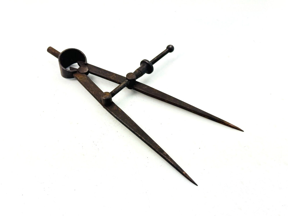 Vintage 7" Heavy Duty Fulcrum Stud Wing Bow Spring Divider Compass Caliper