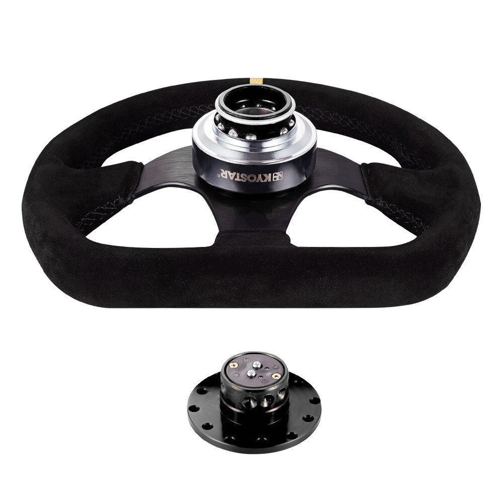 Universal Steering Wheel Quick Release Control Hub Adapter Kit Black US Aluminum
