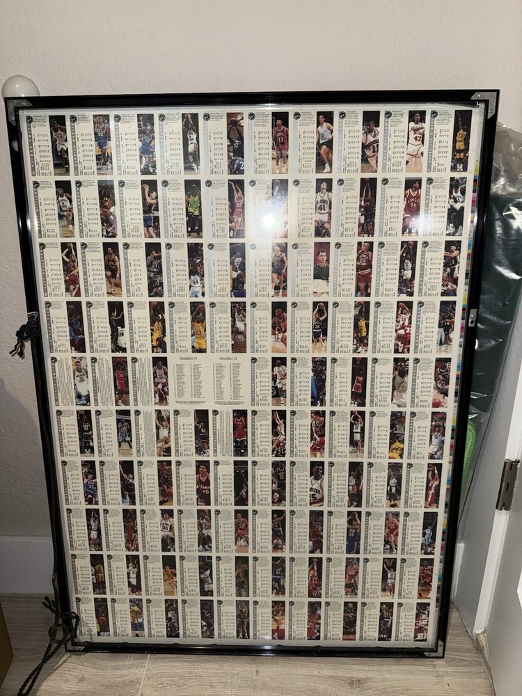 Framed Basketball Collection Cards.