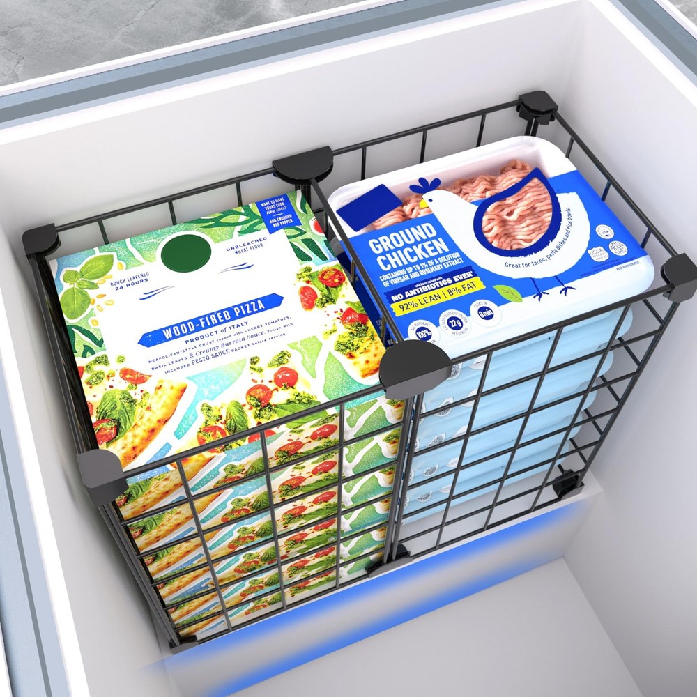 MASHDE Freezer Organizer Bins, Freezer Dividers for Deep Chest Freezer Compre...
