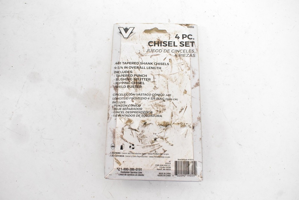 VAPER 4 PC Chisel Set Mixed Set Steel Handle Silver 4 Pieces 19355 Tools