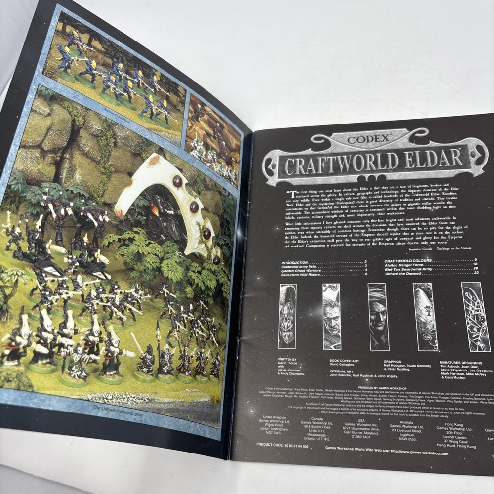 Warhammer 40K Classic Craftworld Eldar Codex 2000 Very Good Army Book OOP