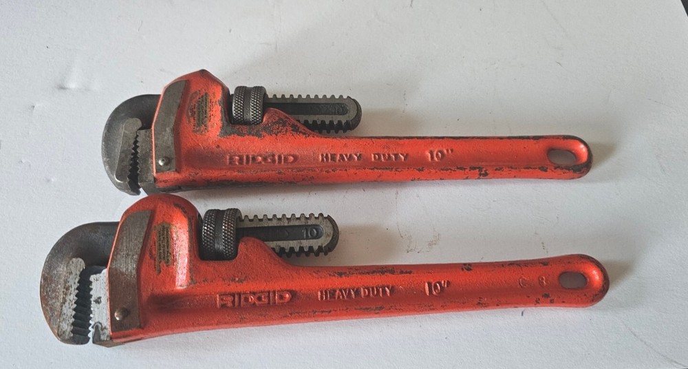 2 Count 10" Ridgid Pipe Wrenches