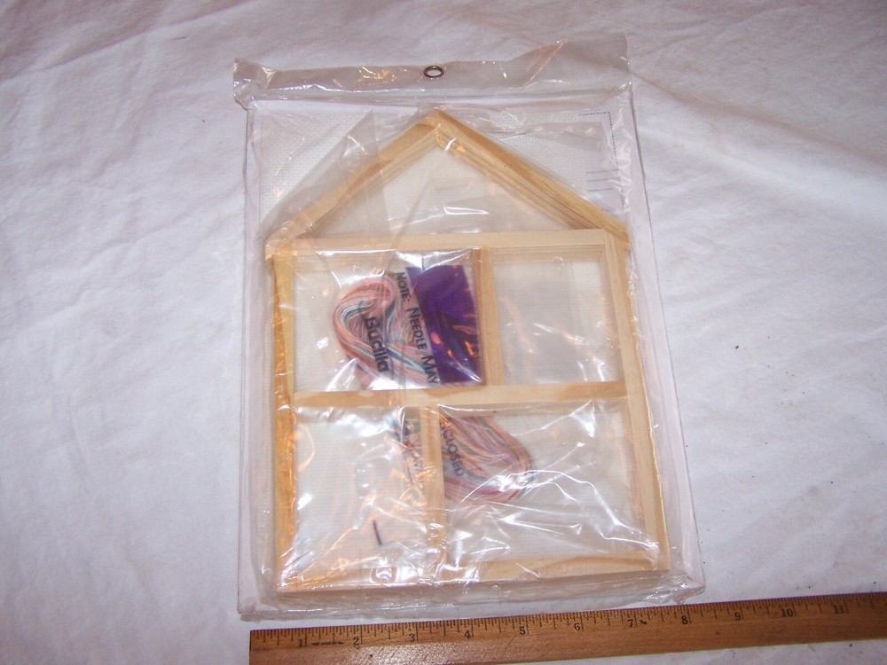 BUCILLA Counted Cross Stitch Kit WEDDING SAMPLER House Shaped Frame