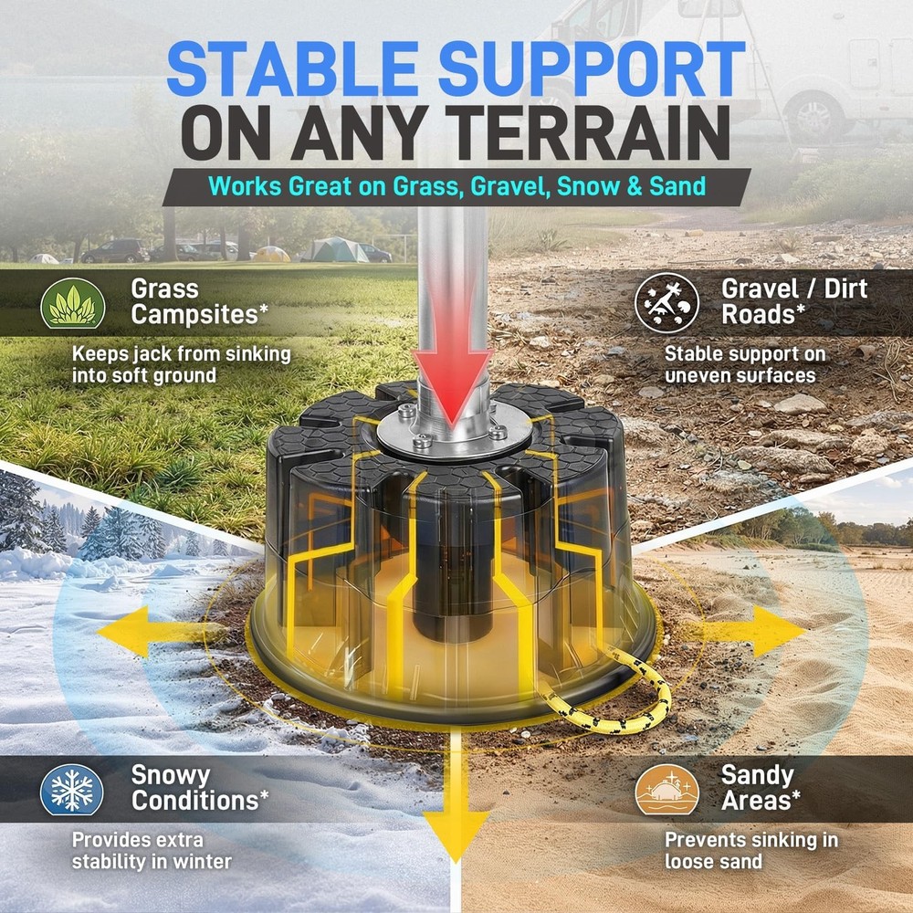 4PCS 10,000lb Jack Blocks With Storage Bag 6"H For Trailer Camper RV Stabilizer