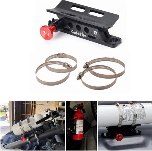 Quick Release Fire Extinguisher Mount Bracket Holder Aluminum Roll Bar Black
