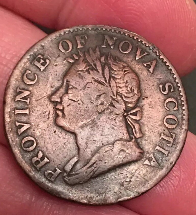Antique 1832 Nova Scotia Halfpenny Token