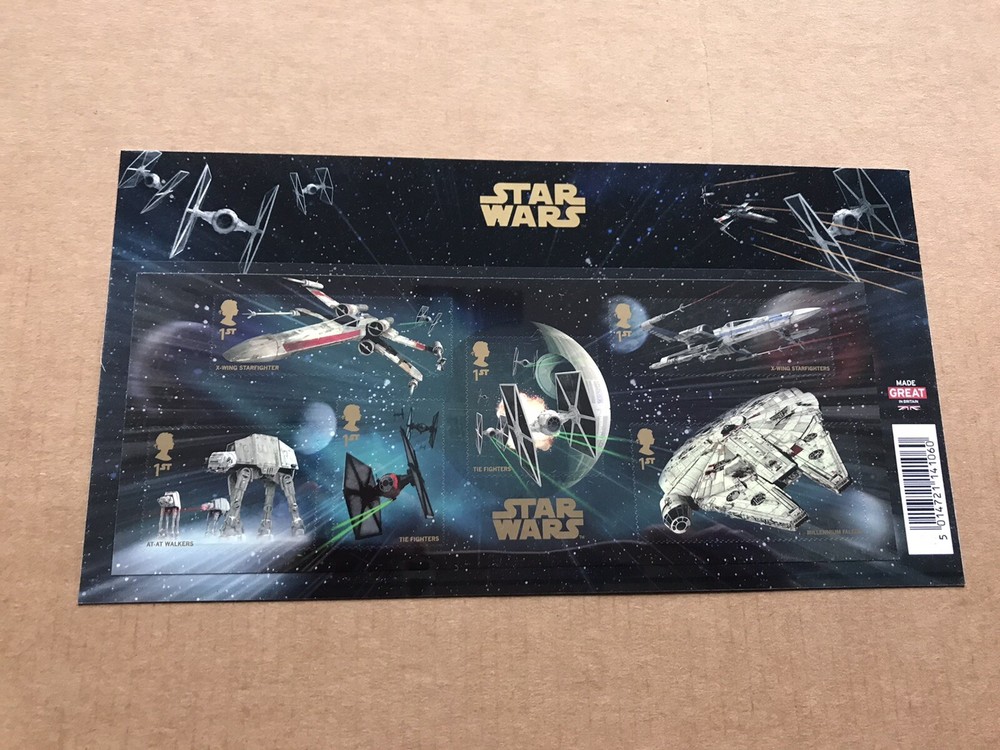 Great Britain 2015 Star Wars Stamp Sheet +Description Folder + Popular Sci-Fi