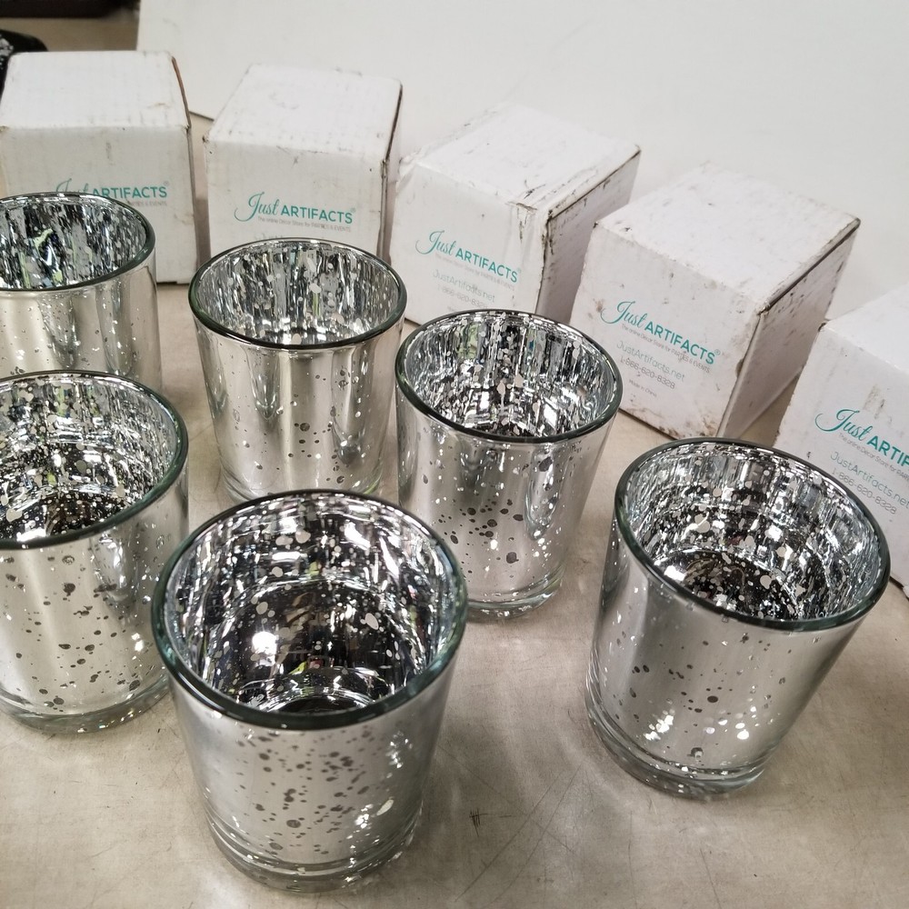 Just Artifacts MERCURY 2.75"H (6PCS, SPECKLED SILVER)