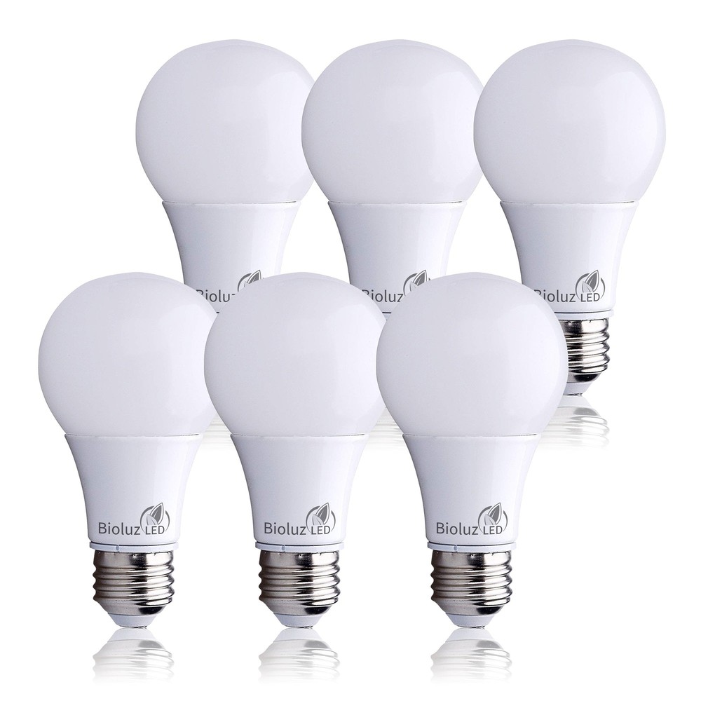 6 Pack Bioluz LED A19 40 Watt LED Light Bulbs Non Dimmable