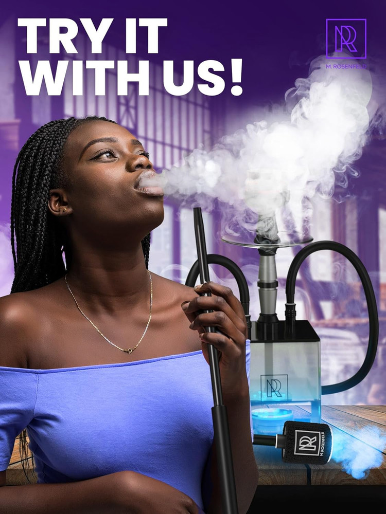 Purple Mini Hookah Pump Hookah Starter with Rechargeable Battery - Electric H...