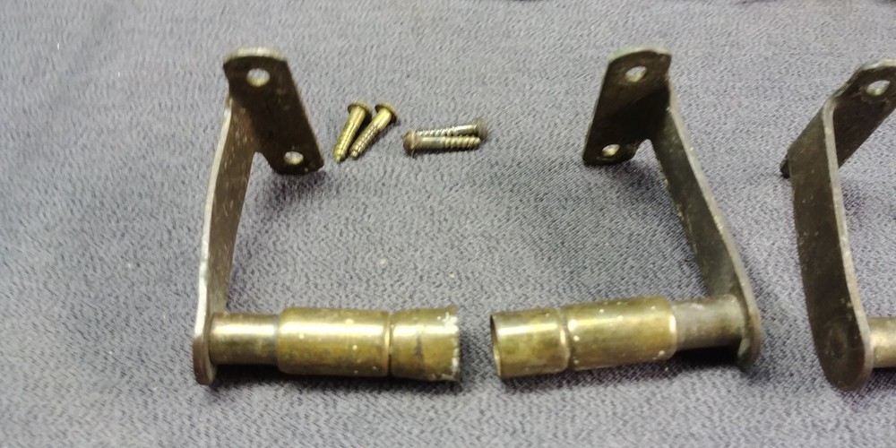 12 Brass Look Inside Curtain Rod Barrel Bracket Spring Surface Mount Hardware