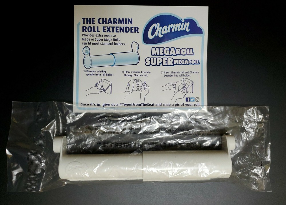 Charmin Roll Extender Mega Roll Wgite Plastic Sealed New