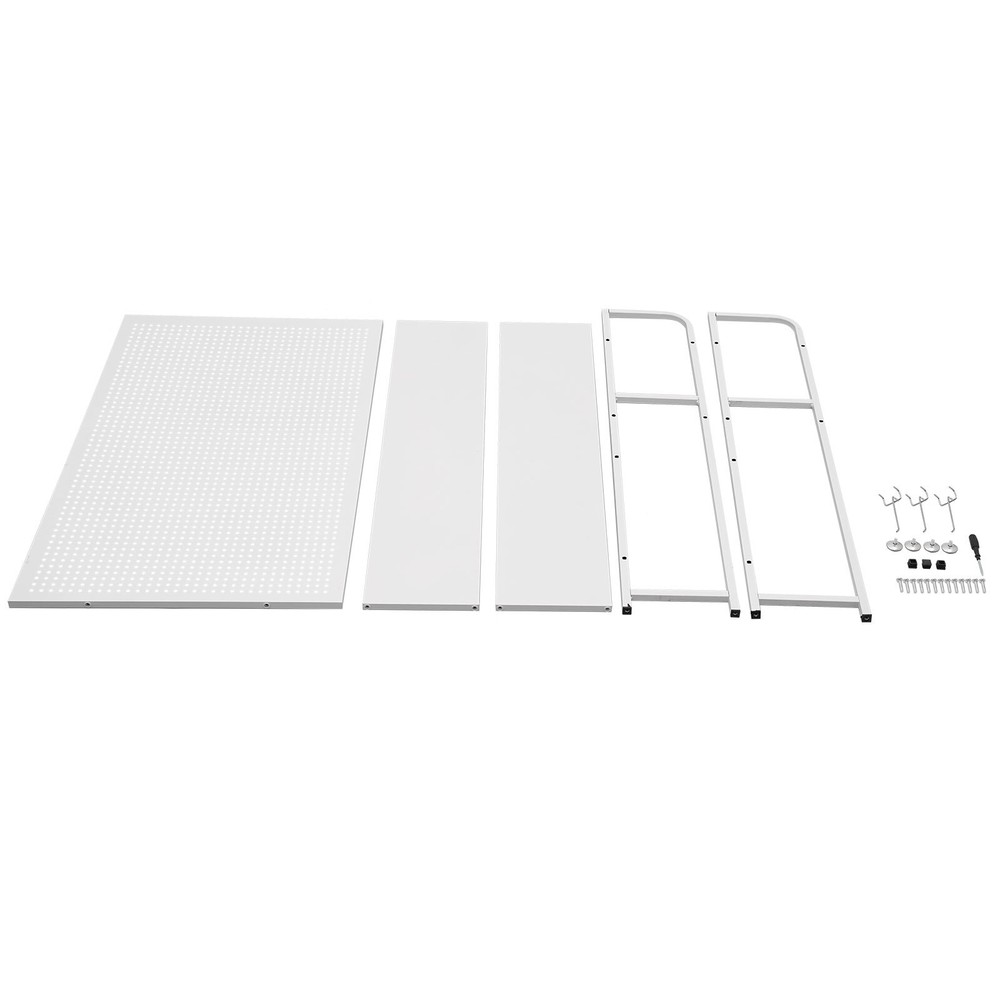 Stylish Desk Bookshelf with Dual Layer, Sturdy Iron & Customizable Hooks