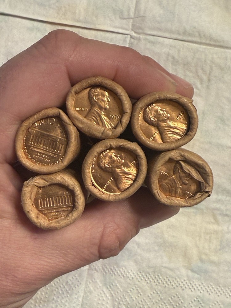 6 Unsearched 1970 S Penny Rolls