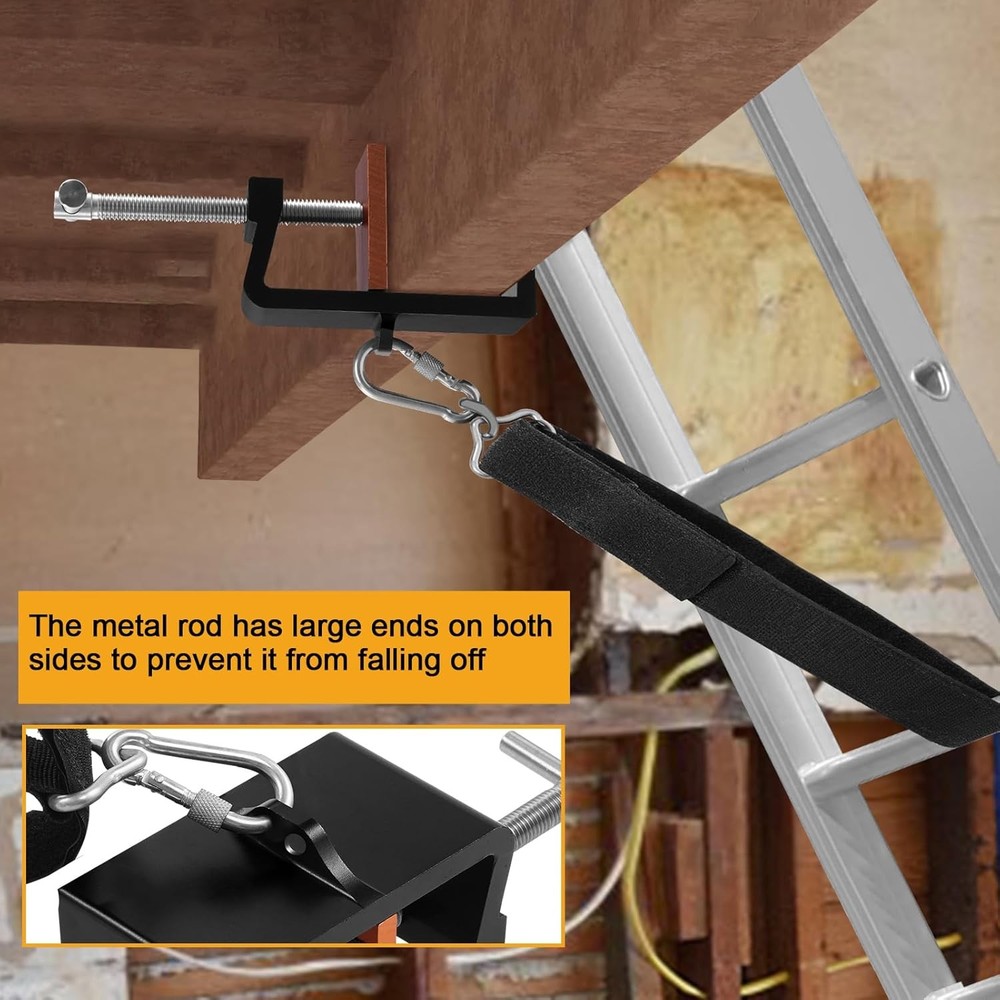 Ladder Stabilizer with Laddder Rack Straps, Stability Anchor Black