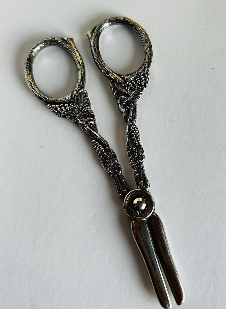 Antique Hans Jensen Silver Plate Grape Design Grape Shears Denmark