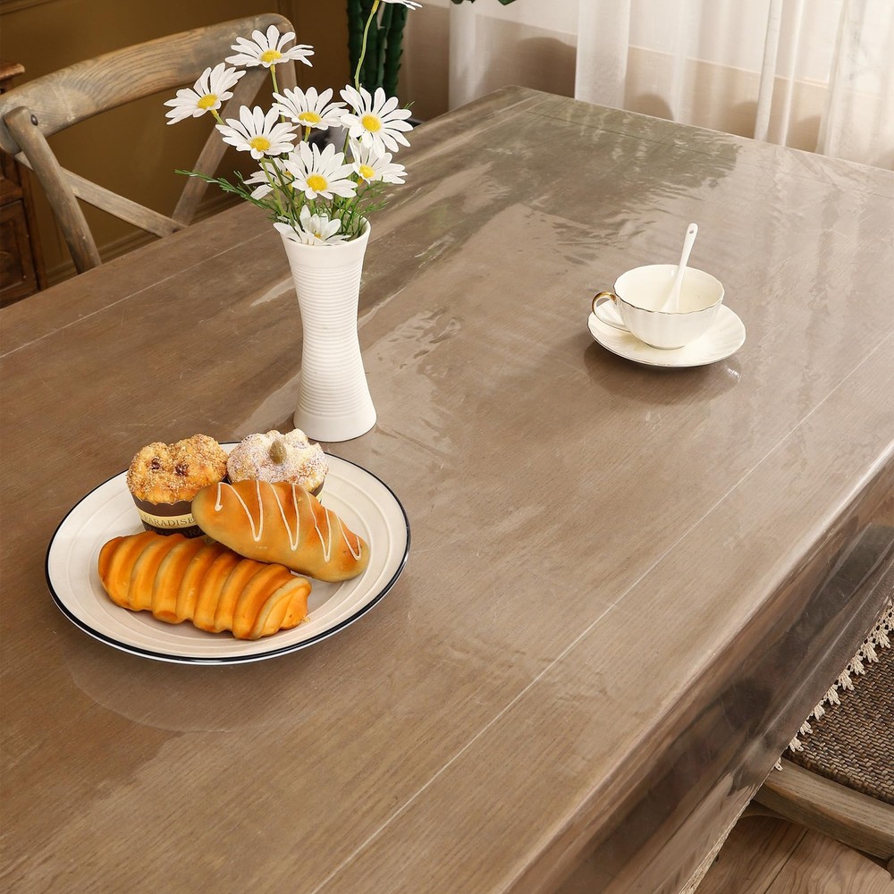 Walrus Clear Vinyl Tablecloth Protector 54" x 84" (Rectangular),