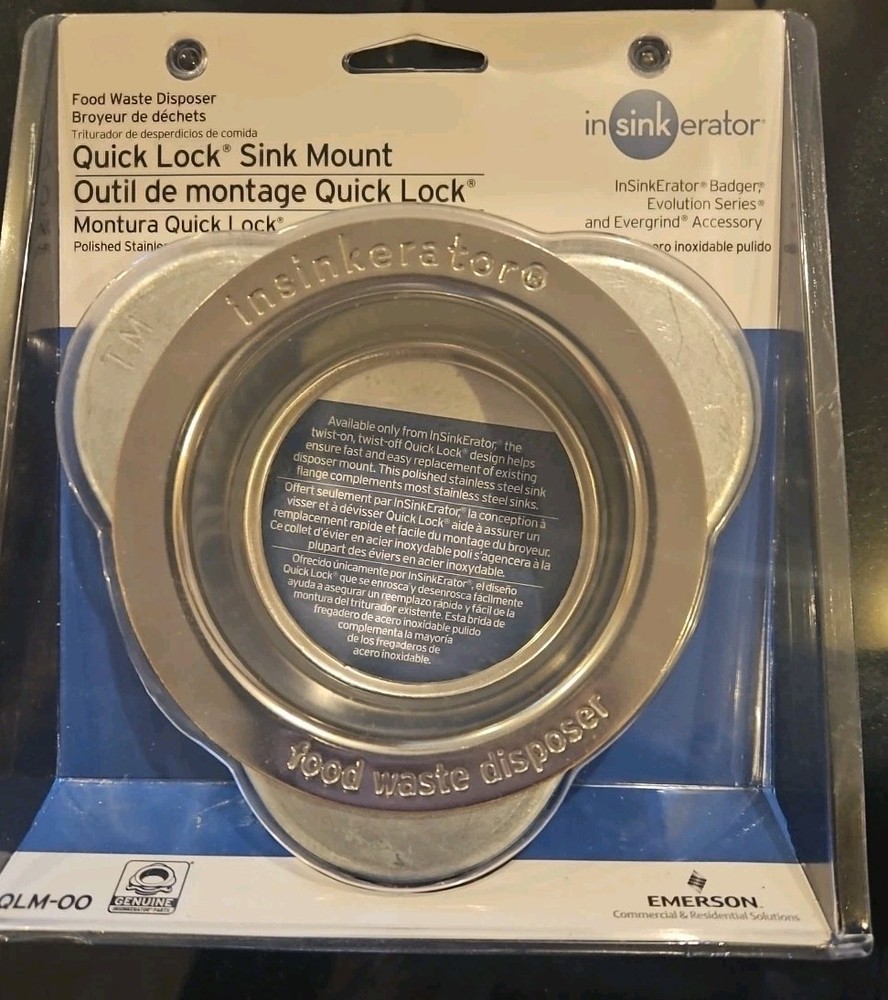 InSinkErator QLM-00 Flange Quick Lock Disp Mount, Stainless Steel