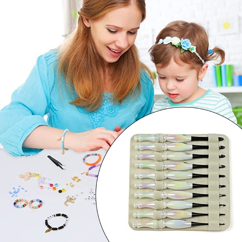10Pcs Acrylic Handle Crochet Hook Ergonomic Knitting Crochet Hook for Beginner