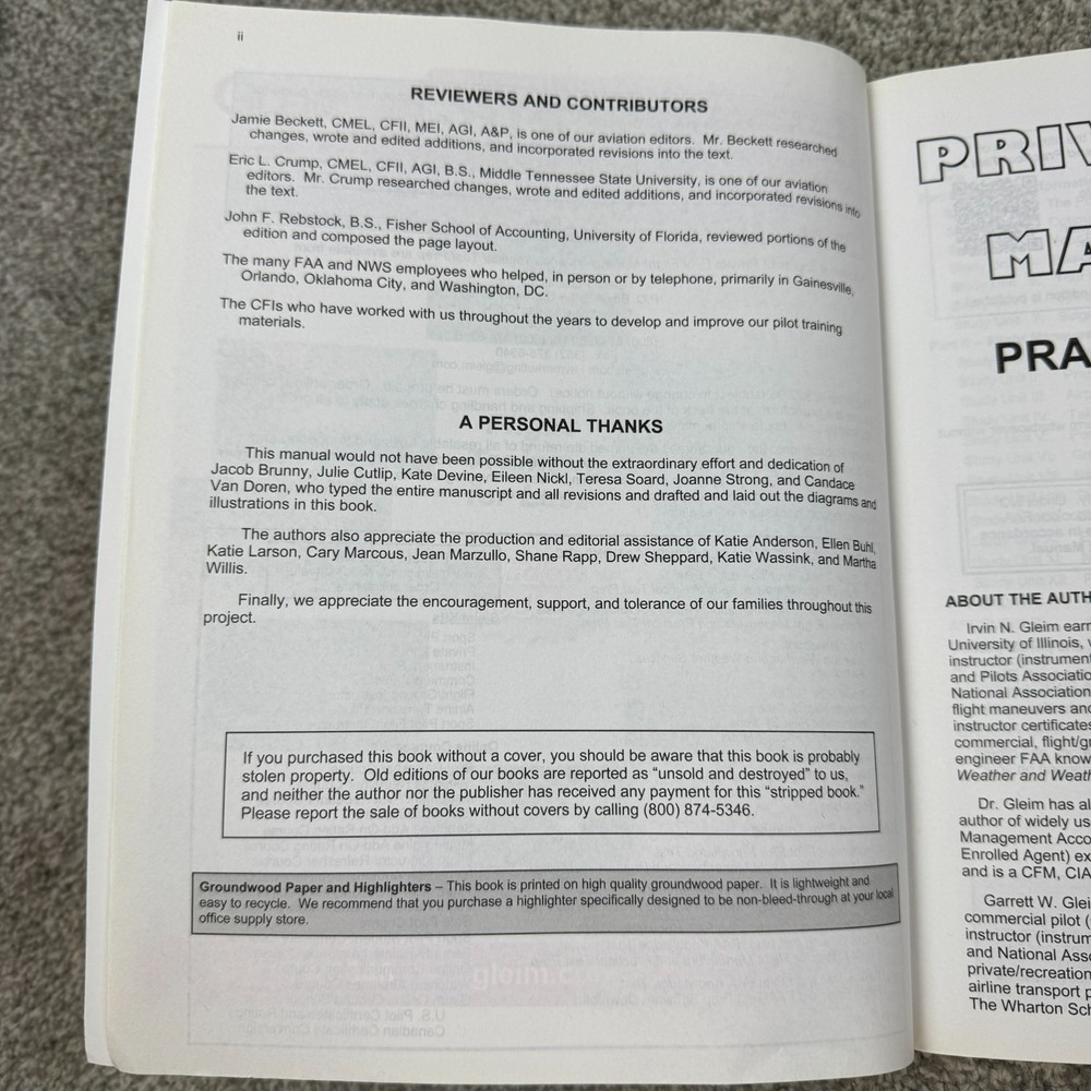 Gleim Private Flight Maneuvers And Practical Test Prep Fifth Edition First Print