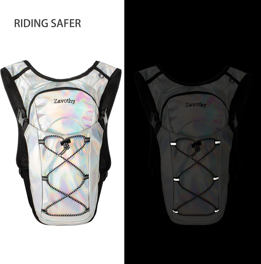 Zavothy Reflective Pearl Hydration Backpack 2L Hydration Bladder Not Included