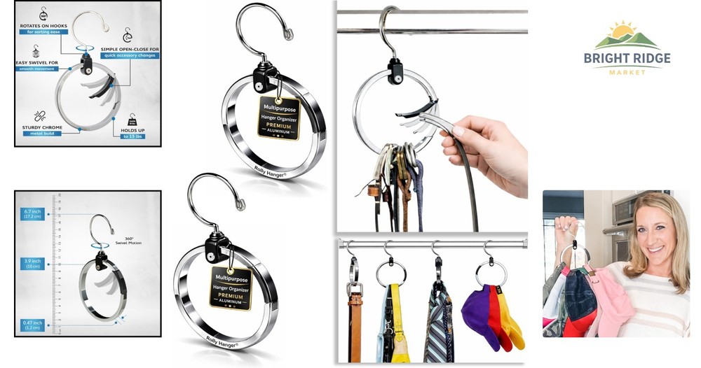 Space Saving Rotating Organizer for Ties, Hats, Purses & Scarves - 2 Pack