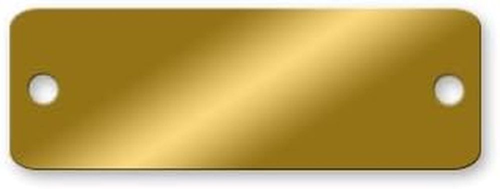 Blank Rounded Corner Brass Tags - 3 X 1