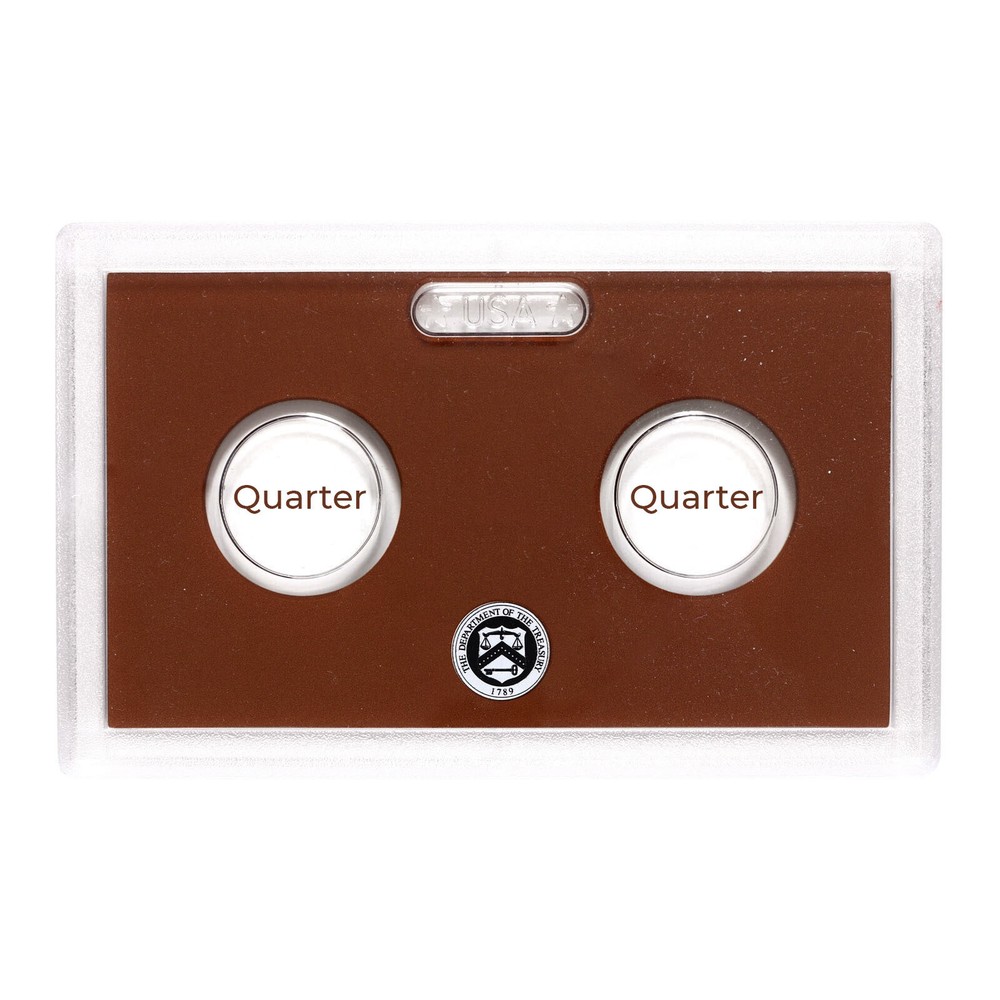 Empty Plastic Lens With Brown Insert Holds 2 Coins