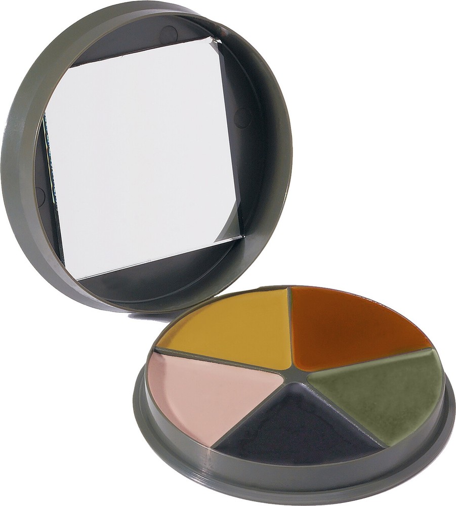 Camouflage Face Paint with Round Case & Mirror 5 Color