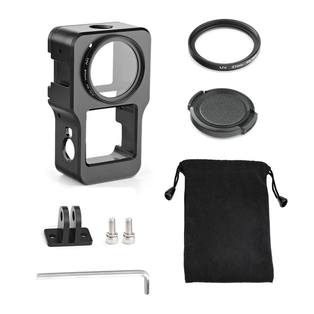 Camera Protective Frame Cover+UV Filter+Lens Cover+Adapter For DJI Action 2 B
