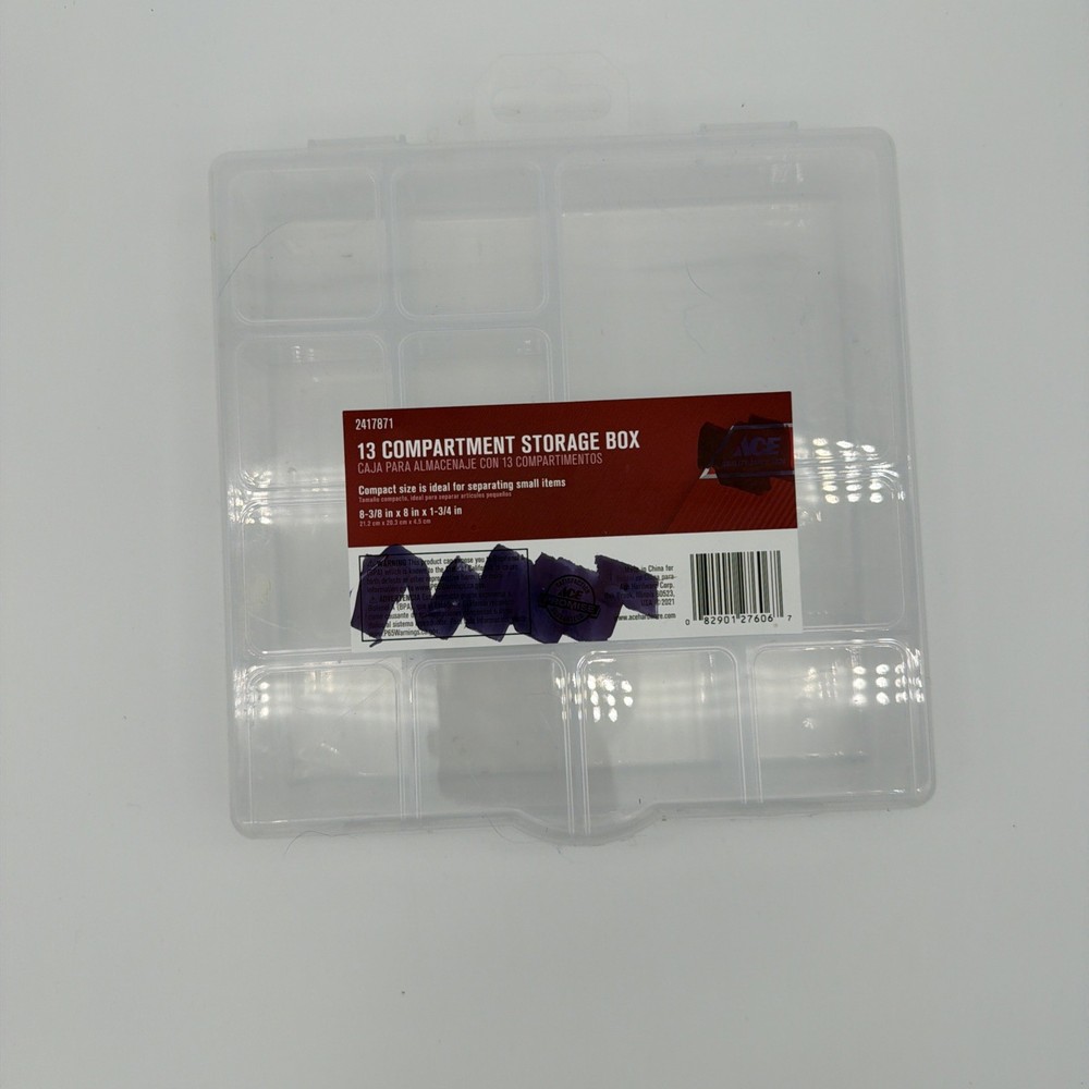 ACE 13 Compartment Small Plastic Storage Box