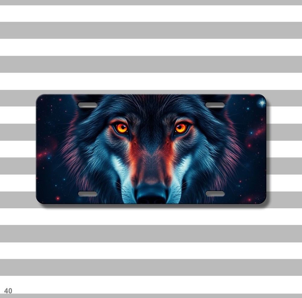 Intense Wolf License Plate Custom Auto Tag Birthday Gift