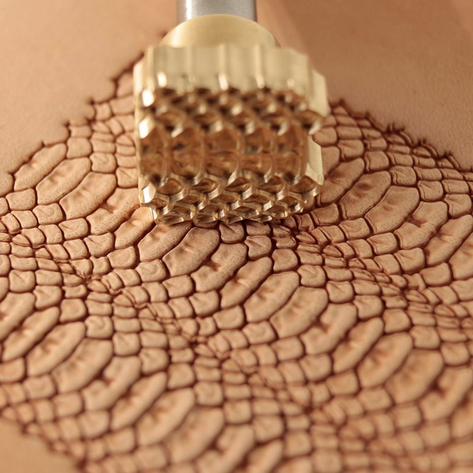 Python Skin Leather stamp tool crafting crafts brass flower stamps #395