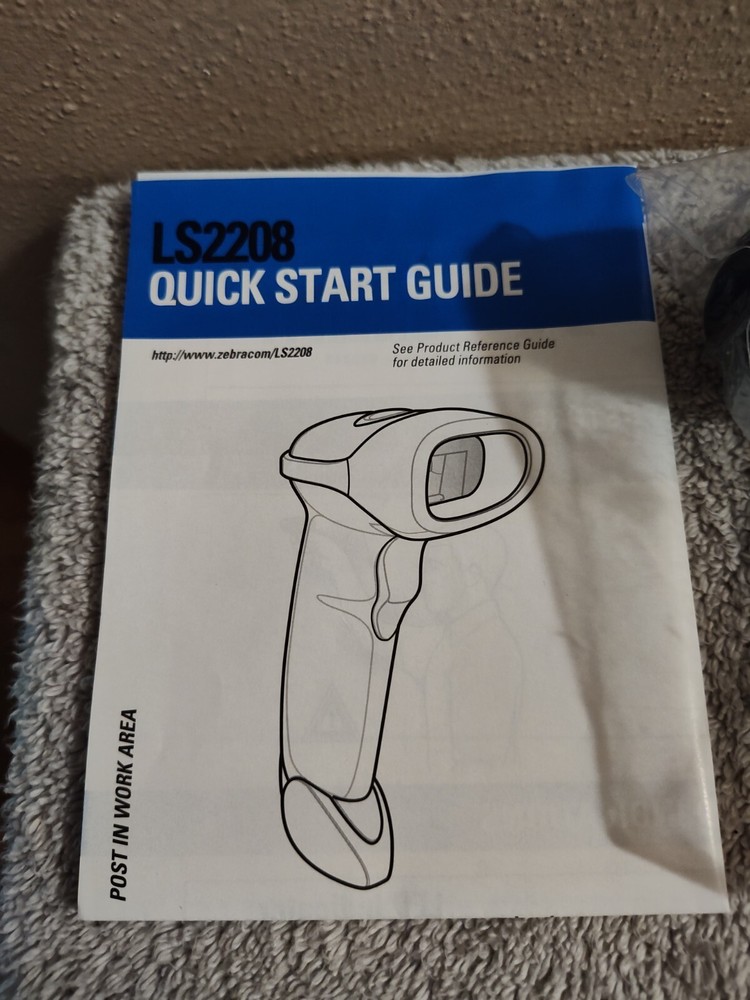 Symbol Zebra LS2208 Corded Handheld Standard Range Laser Barcode Scanner