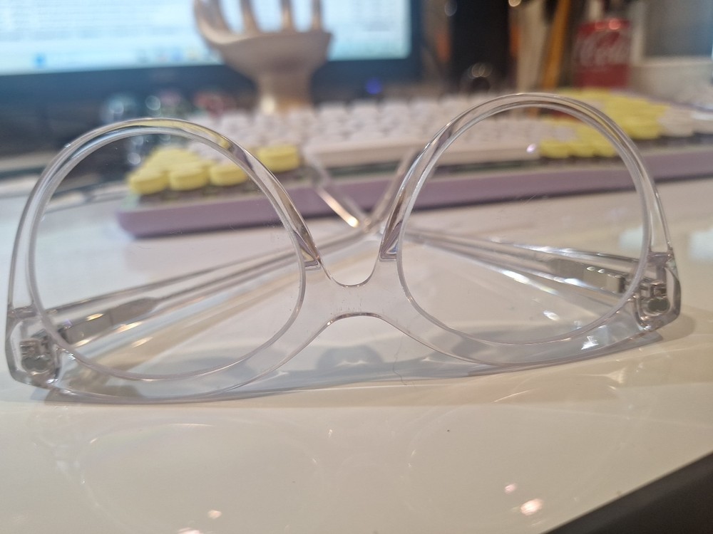 PAIR "The Zuri"Clear Rounded Medium Cat Eye 52-17-140 ONLY FRAMES