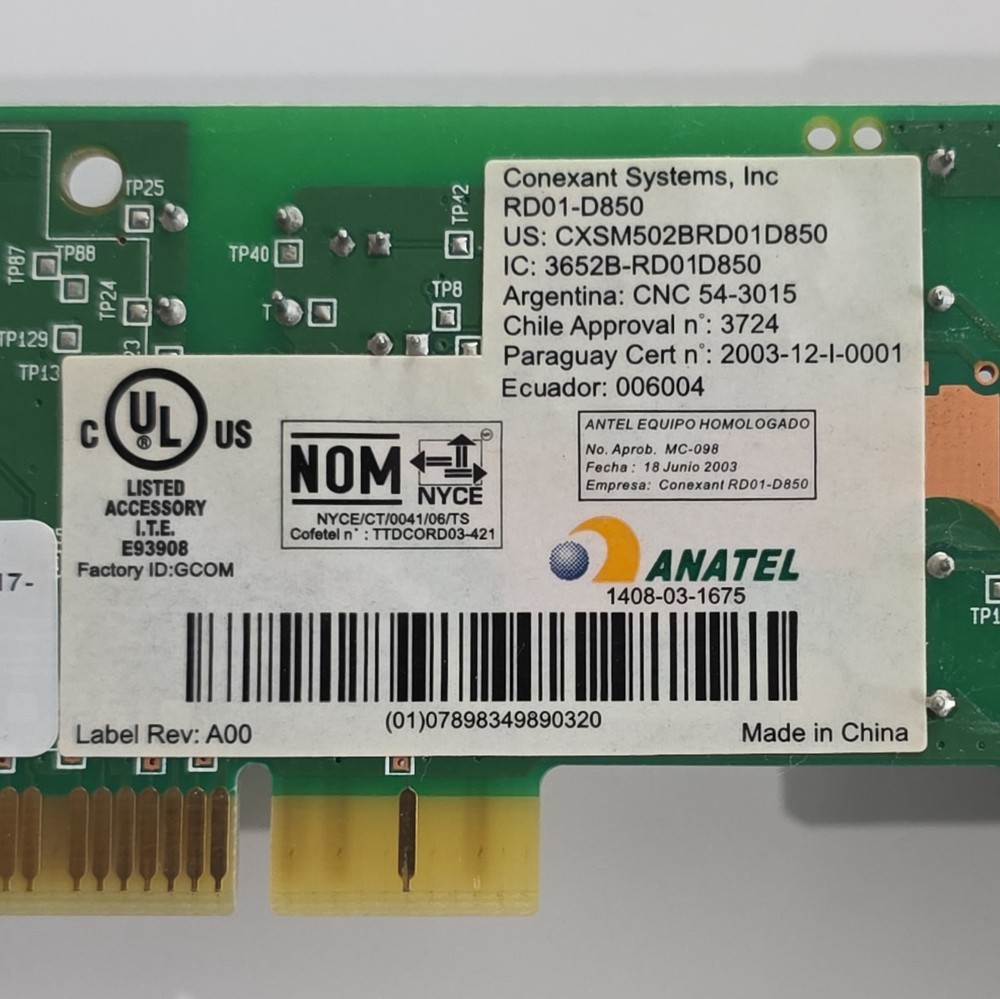 Fax Modem PCI Dial Up 56k V.92