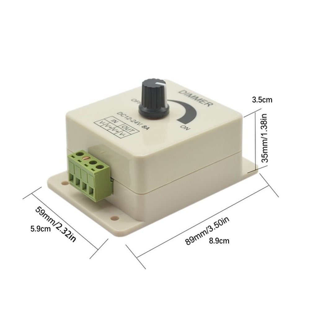 12V 24V LED Light Dimmer Switch 8A Voltage Regulator Adjustable Controller