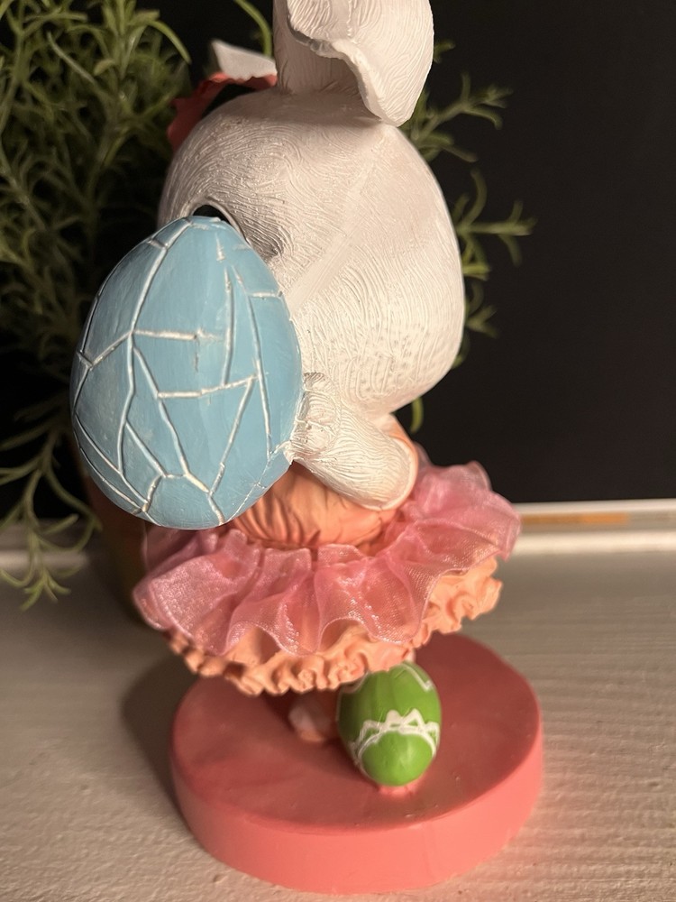 Ballerina Easter Bunny Girl Holding Easter Egg NWT