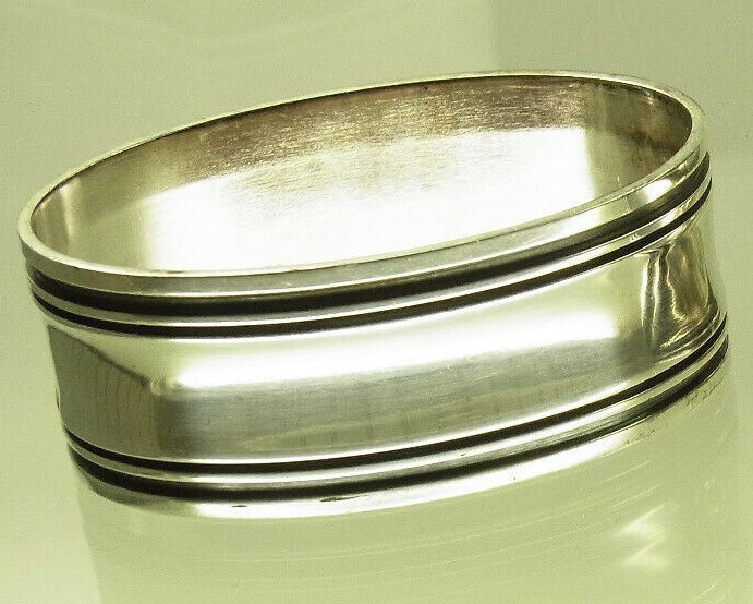Vintage German 835 Silver Napkin Ring "R" initial engraving