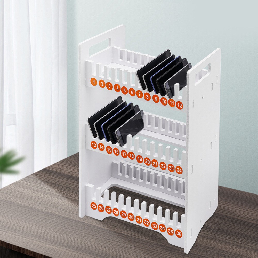 36 Slots Desktop Wall-Mounted Cell Phone Storage Cabinet for School Classroom