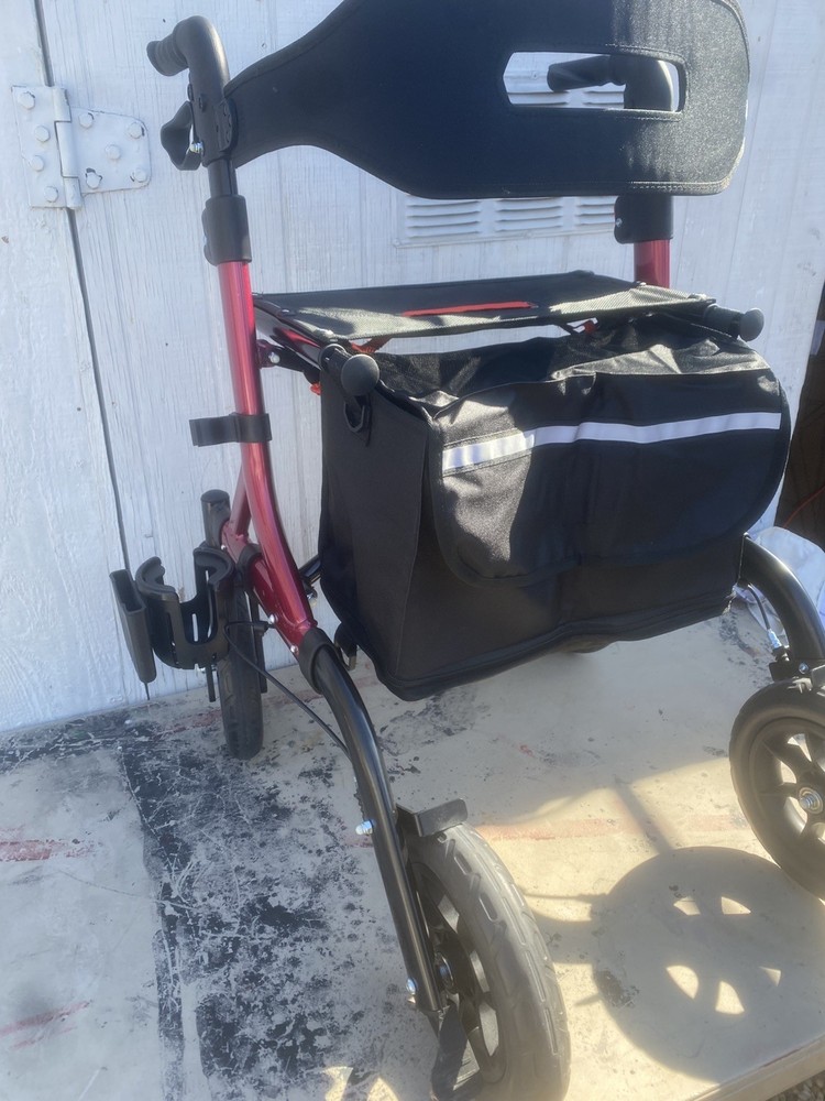 Rollator Walker for Seniors, Lightweight Foldable All Terrain Rolling Walker wit