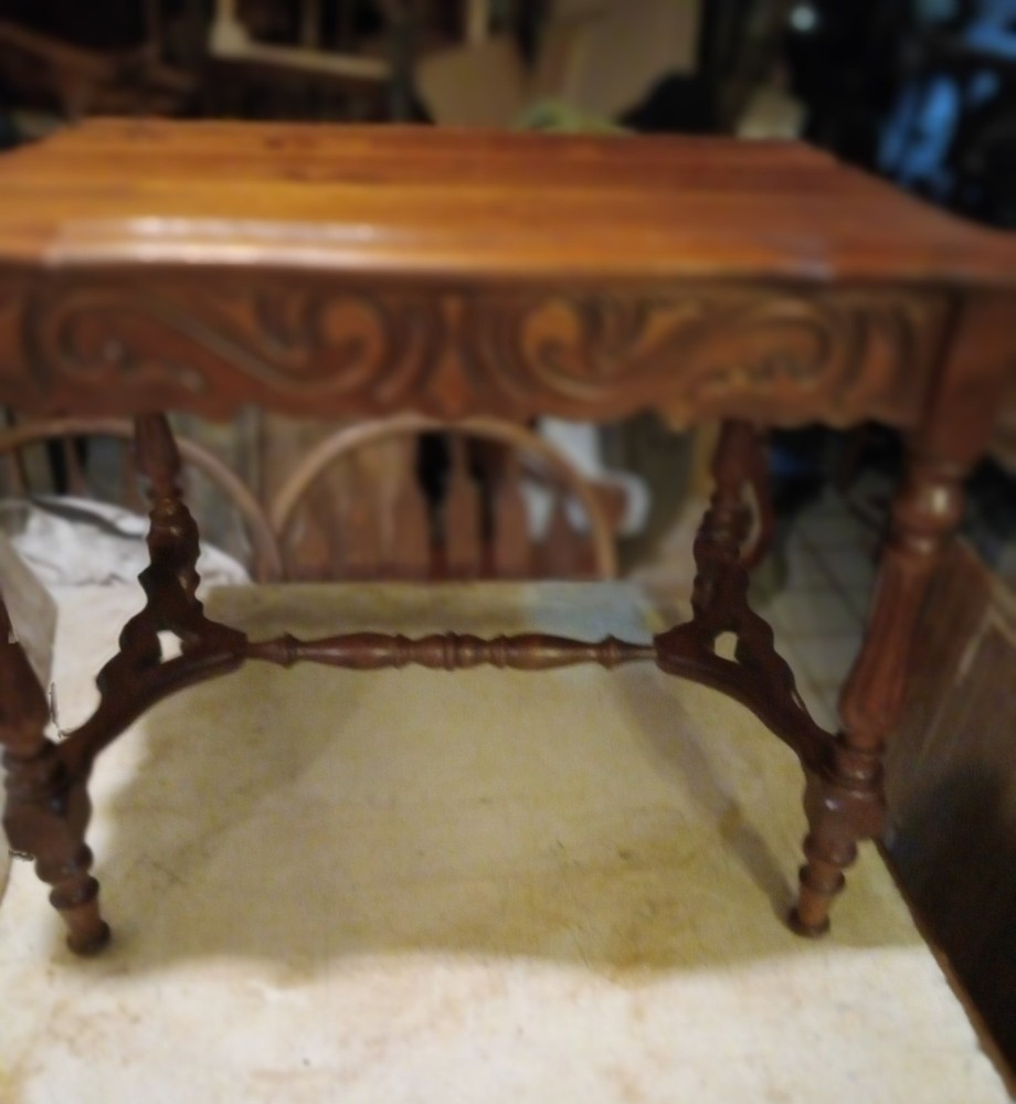 Walnut Carved Coffee Table / Side Table