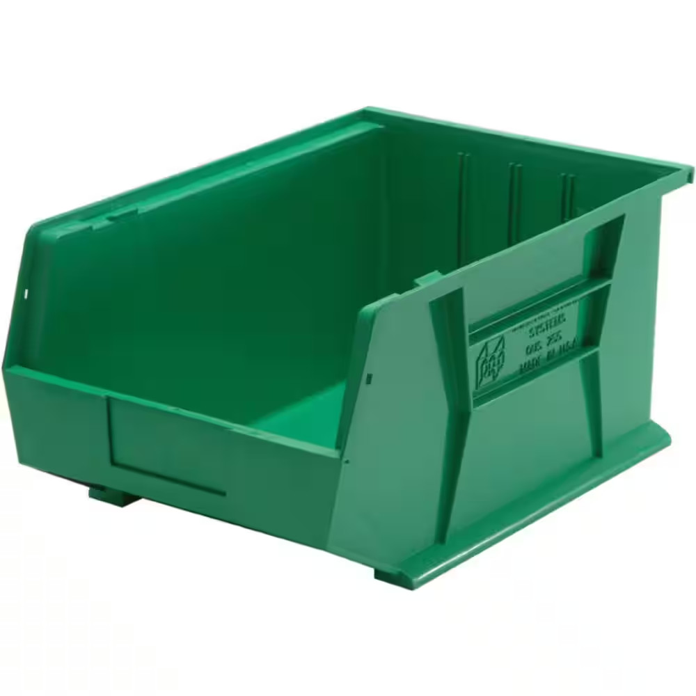 Ultra Series 13.71 Qt. Stack and Hang Bin in Green (4-Pack)